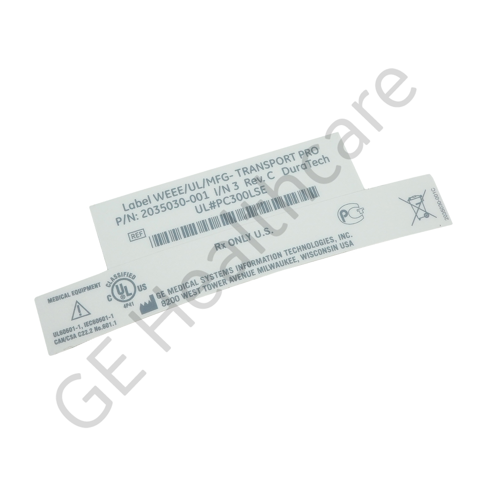 Label WEEE/UL/MFG - Transport Pro Label WEEE/UL/MFG - Transport Pro